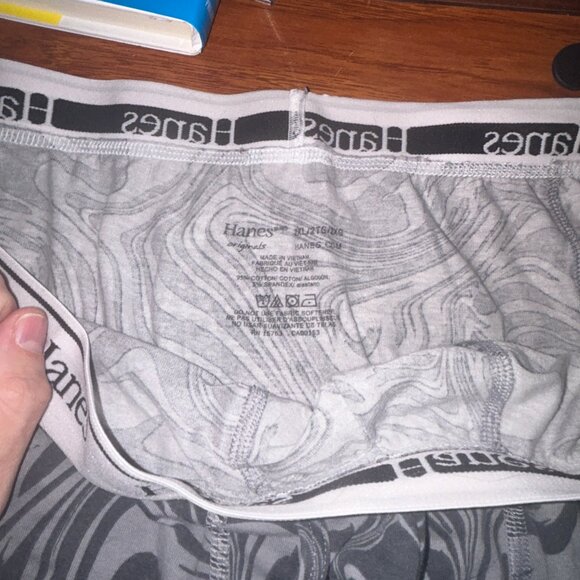 Hanes 2XL Retro Grey Tie-Dye Psychadellic Print Boxer Briefs NEW - Picture 2 of 2